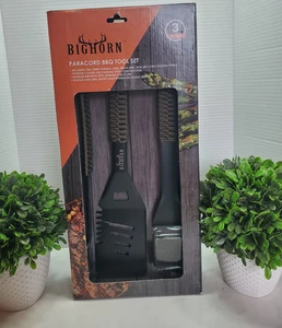 Juego de herramientas Big Horn Paracord BBQ 3 piezas ♨ Nuevo - Imagen 1 de 6