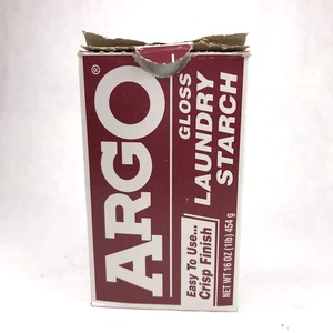 ARGO Gloss Laundry Starch Remove Greasy Spots Crisp Finish Red Box 1lb 16 oz - Picture 1 of 6