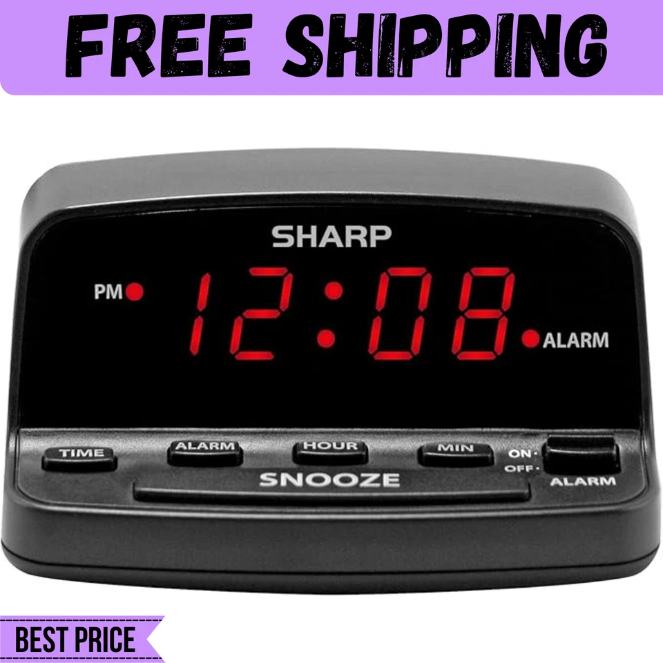 Despertador digital com controles de estilo teclado, bateria de backup, fácil de usar - Imagem 1 de 4