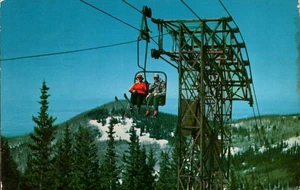 Postcard Sante Fe Double Chair Ski Lift Land of Enchantment NM Petley P2155 - Picture 1 of 2