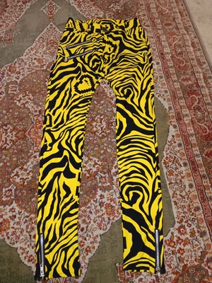 Party Rock LMFAO Stretch Pants size XS Yellow Black animal Print Originals - Image 1 of 2