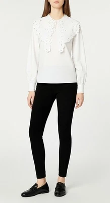 NUEVO CON ETIQUETAS Vince $995 Negro Gamuza Cuero Elastizado Tobillo Ajustado Pantalones Leggings -Pequeño  Foto 1 de 4