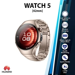 Huawei Watch 5 Bluetooth iOS Android Smartwatch (SAND GOLD/42mm/1.38"/AMOLED) - Picture 1 of 6