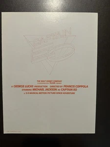 Vintage Disneyland 1986 Michael Jackson Captain EO Premiere 3D Programm J - Bild 1 von 10