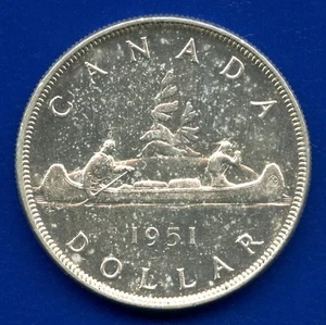 1951 Canada Silver Dollar Coin (23.33 Grams .800) Full Water Lines - Picture 1 of 2