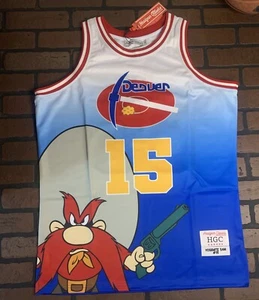 YOSEMITE SAM / DENVER Blue Headgear Classics Basketball Jersey ~Never Worn~ M XL - Picture 1 of 4