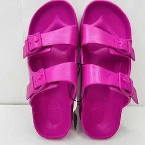 Bobbie Brooks Mädchen Slipper Sandalen Gummi Glitzer rosa mit 2 Schnallen - Bild 1 von 6