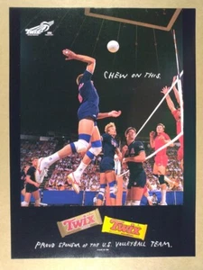 1990 Twix Candy Bar US Men's Volleyball photo vintage print Ad - Picture 1 of 1