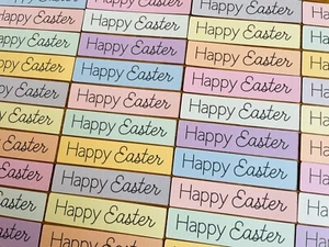 15x Pastel Happy Easter Card Toppers Sentiments Banners Card Making - Picture 1 of 3