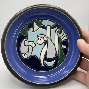 Artesania Rinconada Bowl 1981 Hanging Bowl Monkeys 6” Blue Gray Green As Is - Picture 1 of 7