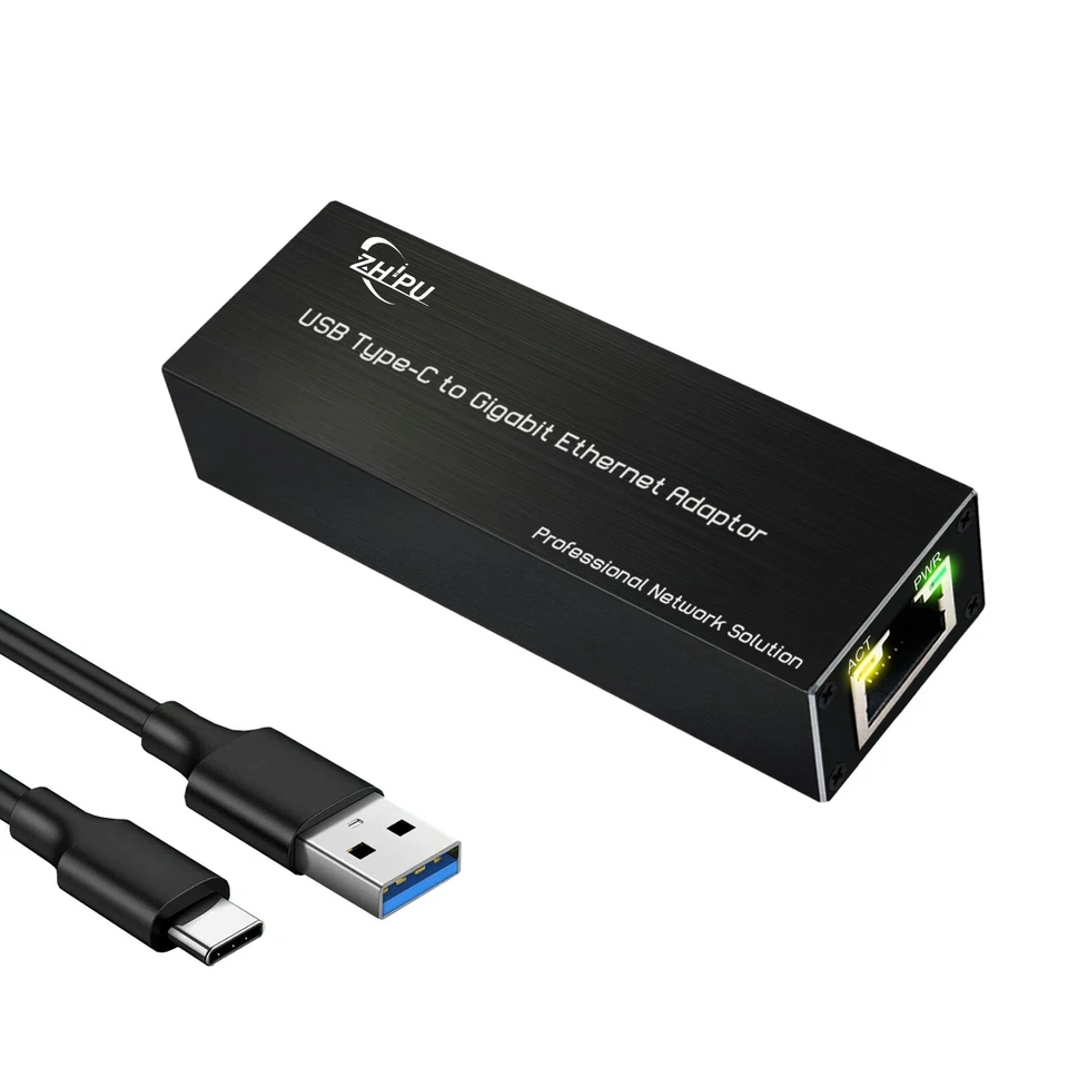 USB3.0 Type C to RJ45/SFP Gigabit Ethernet/Fiber NIC Network Card NetworkAdapter - Image 1 of 4