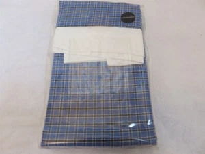 2 Nautica Canvas Tattersall Standard Pillow Shams blue White - Picture 1 of 3