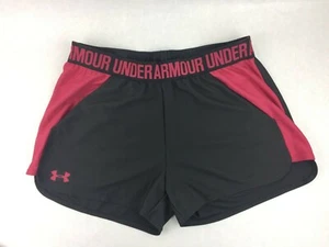 Women's Underarmour Red and Gray Loose Athletic Shorts Heatgear w/Pockets - Picture 1 of 9