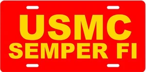 CUSTOM USMC SEMPER FI LICENSE PLATE HAND MADE FOR MARINES VETERANS - Picture 1 of 1