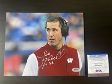 Luke Fickell Head Coach Signed Badgers Football Wisconsin Signed Photo PSA COA