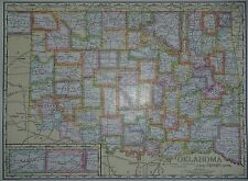 Vintage 1950 Atlas Map ~ OKLAHOMA - OKLAHOMA CITY ~ Old & Authentic ~ Free S&H