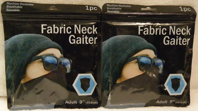 Fabric Neck Gaiter   2 - Black   SIZE   Adult    ***FAST SHIP*** - Image 1 of 2