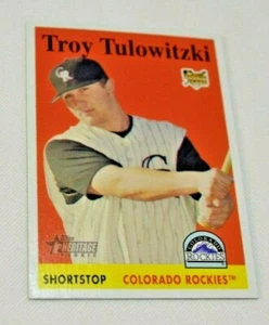 2007 TOPPS HERITAGE - TROY TULOWITZKI SS COLORADO ROCKIES ROOKIE CARD 263 - Picture 1 of 4