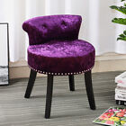 Purple Crushed Velvet Dressing Table Stool Vanity Chair Padded Seat Side Chair
