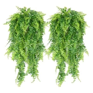 2Pack Artificial Plant Vines Boston Ferns Hanging Fake Plants for Indoor Outdoor - Picture 1 of 7