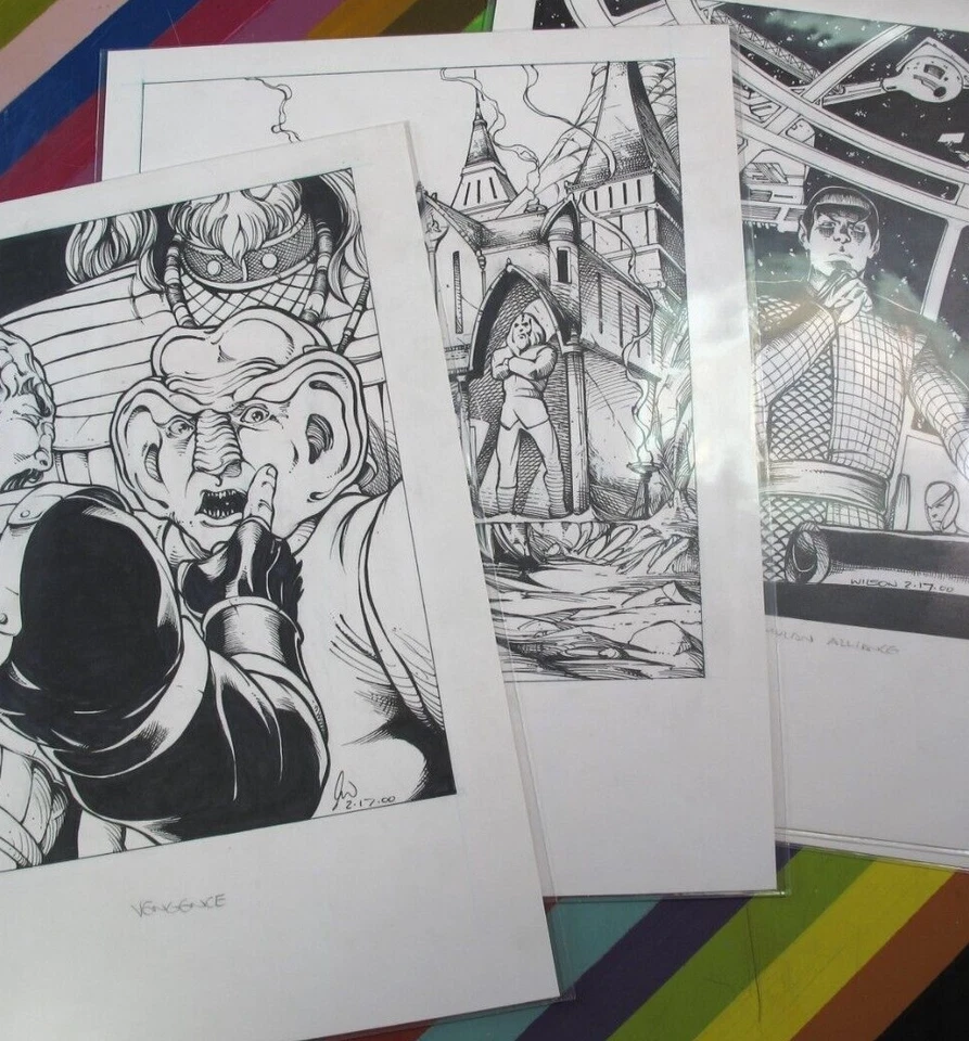 Antigo desenho de arte em quadrinhos original - Mike Wilson arte Star Trek Klingon Sourcebook - Imagem 1 de 1