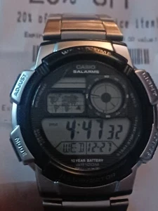 Casio 5alarms  Classic Sports 10YB Black Gray Dial Digital Men's Watch  - Picture 1 of 4