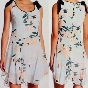 Neu mit Etikett Donna Morgan asymmetrisches Rüschenkleid mit Blumenmuster - Größe 10 - Bild 1 von 4