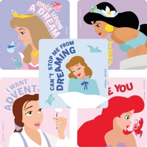 Disney Princess Stickers x 5 - Favours - Birthday Party - Princess Courage Dream - Picture 1 of 6