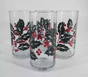 Juego de 4 vasos de vidrio Crisa Holly Design 10 fl oz - Imagen 1 de 6