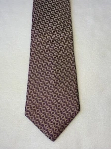 Kenneth Cole Grape Purple Gray Geometric Silk Tie 4" x 57.5" NEW - Picture 1 of 6