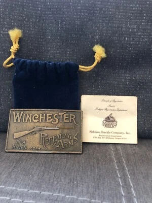 Brazos repetitivos Siskiyou Buckle Co. Winchester New Haven Conn. Latón vintage Foto 1 de 4