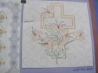 17 vintage cotton blend Christian Cross Lily quilt block to embroider 18 x 18 in