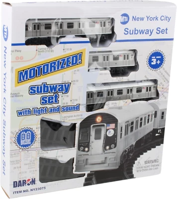 New York MTA New York City 3 Pc. Battery Operated Train Set with Track ,39" X 25 - Image 1 of 4
