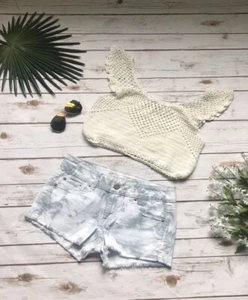 Forever 21 Women’s White Crochet Crop Top, Size S - Foto 1 di 2