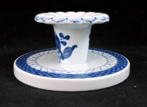 Royal Copenhagen Tranquebar Blue Candlestick Piece Number 1796 Wide Lattice Band - Picture 1 of 6