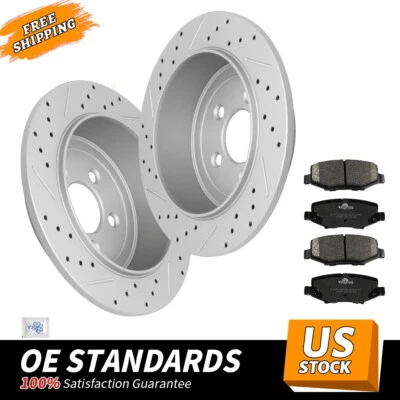 Rear Disc Rotors Ceramic Brake Pads for Dodge Nitro Jeep Liberty 2007 - 2011 - Image 1 of 3