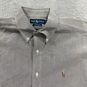 VTG Ralph Lauren Button Up Shirt Large Flesh Pony Blake Long Sleeve Preppy - Picture 1 of 8