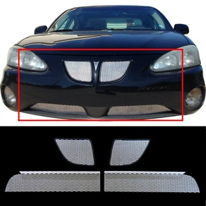 CCG MESH GRILL INSERTS FOR A 2004-08 PONTIAC GRAND PRIX GTP GRILLE 4 PCS SILVER - Picture 1 of 9