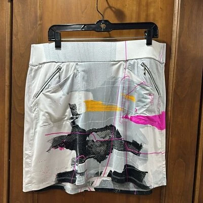 Falda Jamie Sadock Blanca/Negro/Rosa 18" Estampado Senso-Ji Talla XL Foto 1 de 4