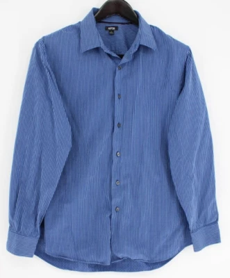APT. 9 Button Up Shirt Men's Size L Blue Striped Long Sleeve Collared Cotton - Image 1 of 3