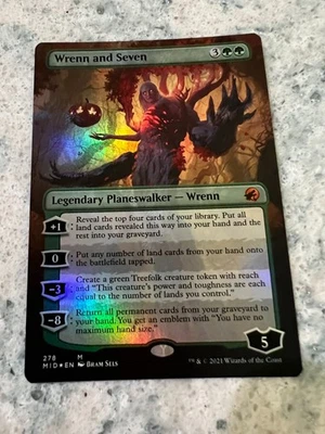 Wrenn and Seven - Extended Foil Mythic - NM - Magic: The Gathering Planeswalker - Image 1 of 2