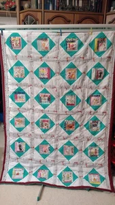 Patchworkdecke Quilt Handarbeit ca 130x180 cm - Bild 1 von 9