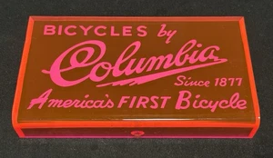 Neuwertiges Vintage NOS COLUMBIA FAHRRAD Gegenschild - leuchtet rot unter normaler Beleuchtung - Bild 1 von 7