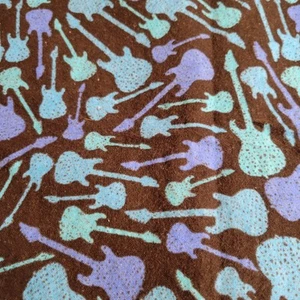 Guitar Mania Flannel Fabric 2yd x 45 Springs Creative 2016 Blue Black Music - Picture 1 of 11