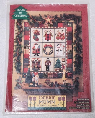 De colección Debbie Mumm 1994 Visiones de Navidad Apliques Edredón Patrón Nuevo Sin Cortar Foto 1 de 2