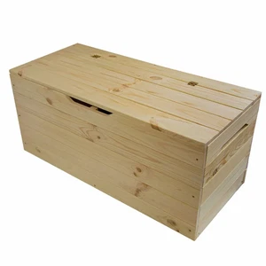 Gartenbox Holzkiste Auflagenbox Gartentruhe Unbehandeltes Holz Natur 100/75 cm - Bild 1 von 6