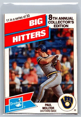 1988 Drake's Big Hitters / Super Pitchers #11 Paul Molitor (C) - Image 1 of 2