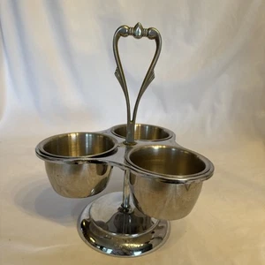 Vintage Lazy Susan Condiment Tray Bar Caddy by Kromex Mcm Deco - Picture 1 of 9