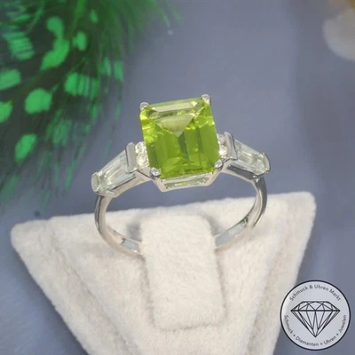 Wert 1260 € Brillant Amethyst Peridot Ring 750 18 Karat Weiß Gold xxyy - Bild 1 von 4