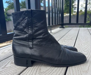Bally Continental Schweiz Schwarz Leder Leger Reißverschluss Stiefelette Herren Größe 9 M - Bild 1 von 11